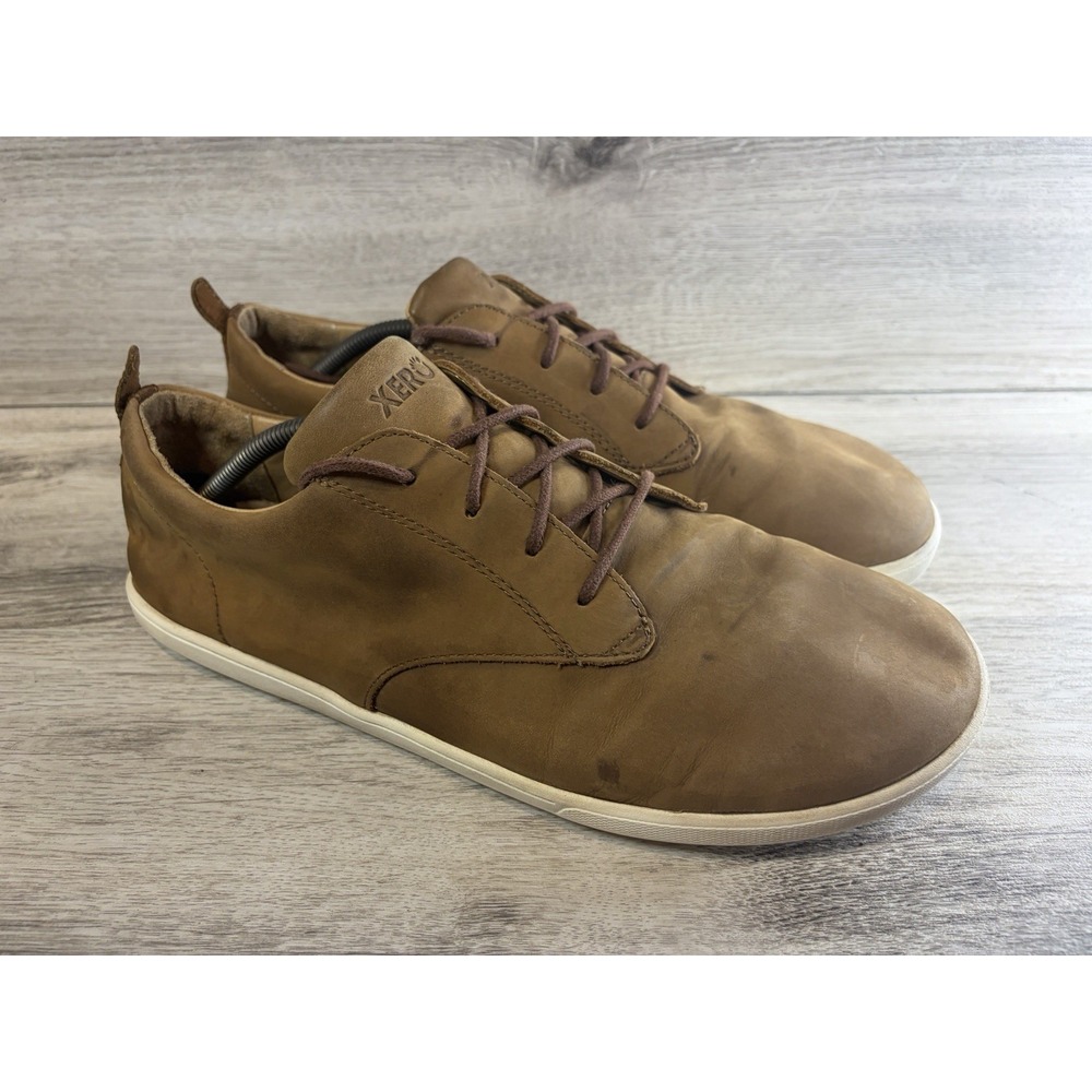 Xero Shoes Glenn Barefoot Oxford Shoes Mens 13 Brown Leather Lace Up Low Top